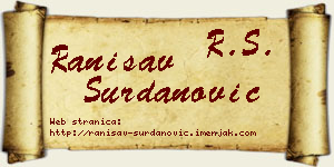 Ranisav Surdanović vizit kartica